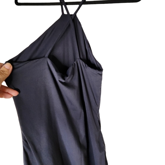 Kookai bodycon dress size 10 snug fit rue collar crossback black mini dress - Picture 3 of 8